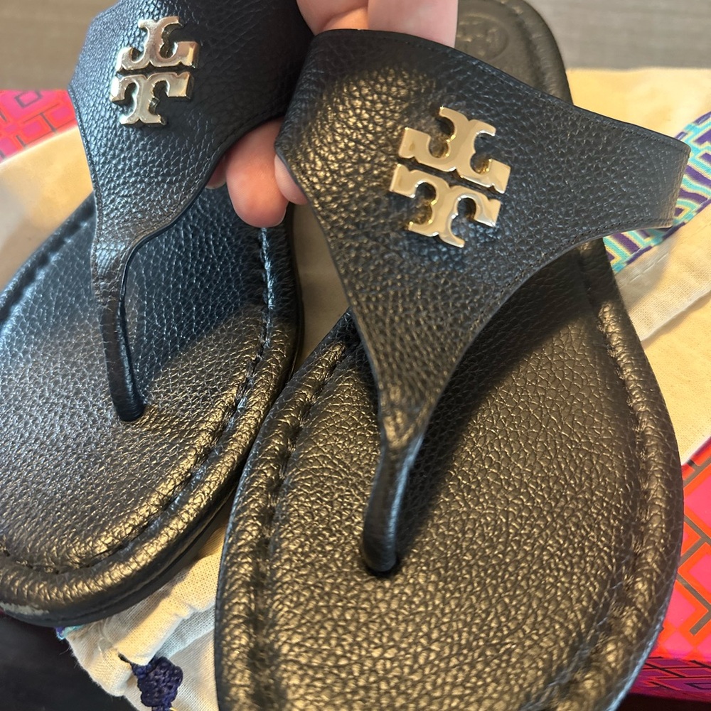 Tory Burch Black Leather Sandals